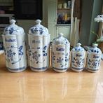 Porseleinen set bewaarpotten, Ophalen, Zo goed als nieuw