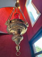 Prachtige grote koperen godslamp met engelenkopjes, Antiek en Kunst, Ophalen