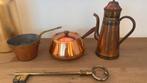 Antieke koperen potten ( en bronzen XL sleutel), Antiek en Kunst, Antiek | Brons en Koper, Ophalen
