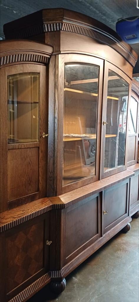 ART DECO Duitse wandkast, inlegwerk en mooie kroon ANTIEK, Antiek en Kunst, Antiek | Meubels | Kasten, Ophalen