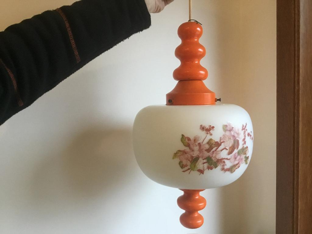 vintage hanglamp – lengte +/= 50 cm doorsnede bol +/= 25cm, Enlèvement