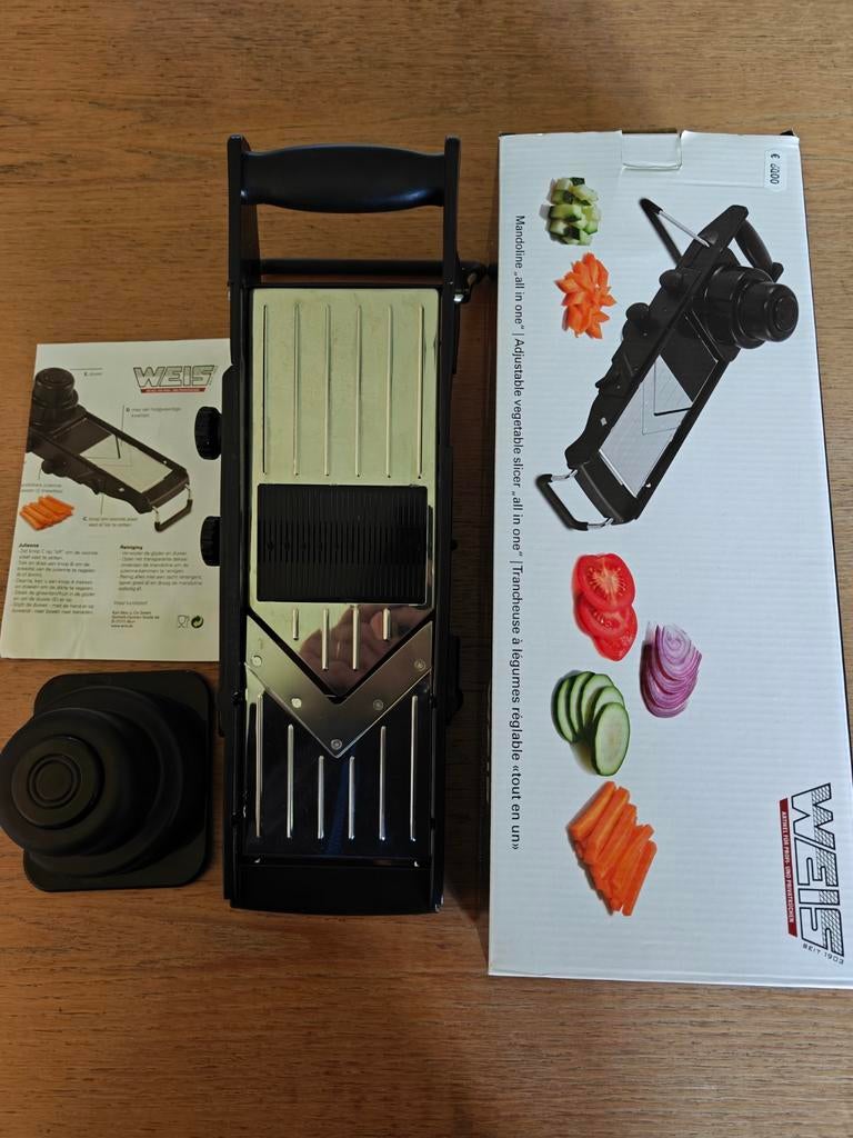 Mandoline , groente, frietsnijmachine, Nieuw, Ophalen of Verzenden, Zwart, Metaal