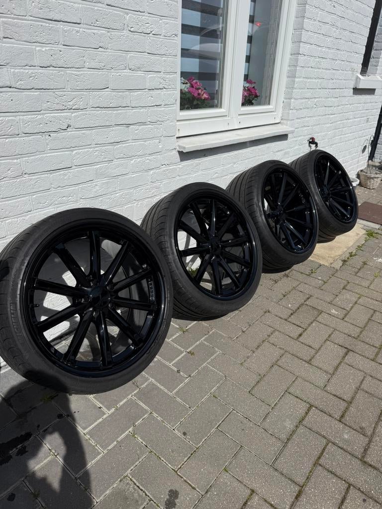 VOSSEN VELGEN 5x112 ORGINEEL 20 INCH GLOSSY BLACK, Autos : Pièces & Accessoires, Enlèvement, 20 pouces, Pneu(s)