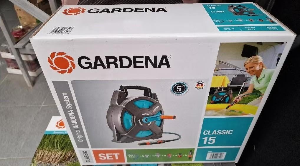 Gardena Classic 15 tuinslanghouder met tuinslang 15m NIEUW, Ophalen, Nieuw, Tuinslang