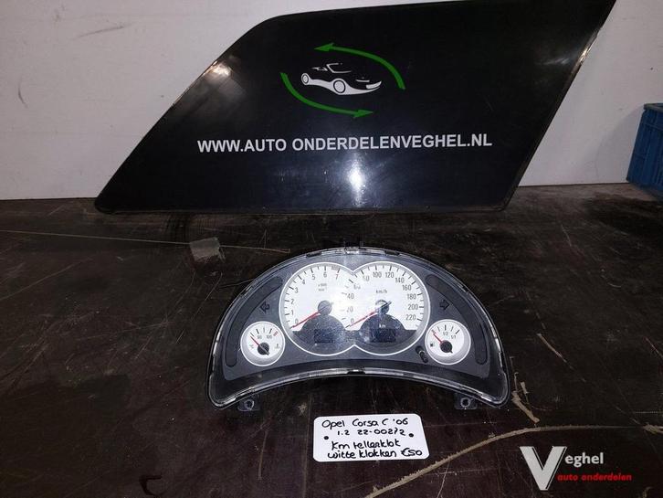 Opel Corsa C 1.2 km tellerklok met witte klokken'06, Auto-onderdelen, Dashboard en Schakelaars, Gebruikt, Ophalen of Verzenden