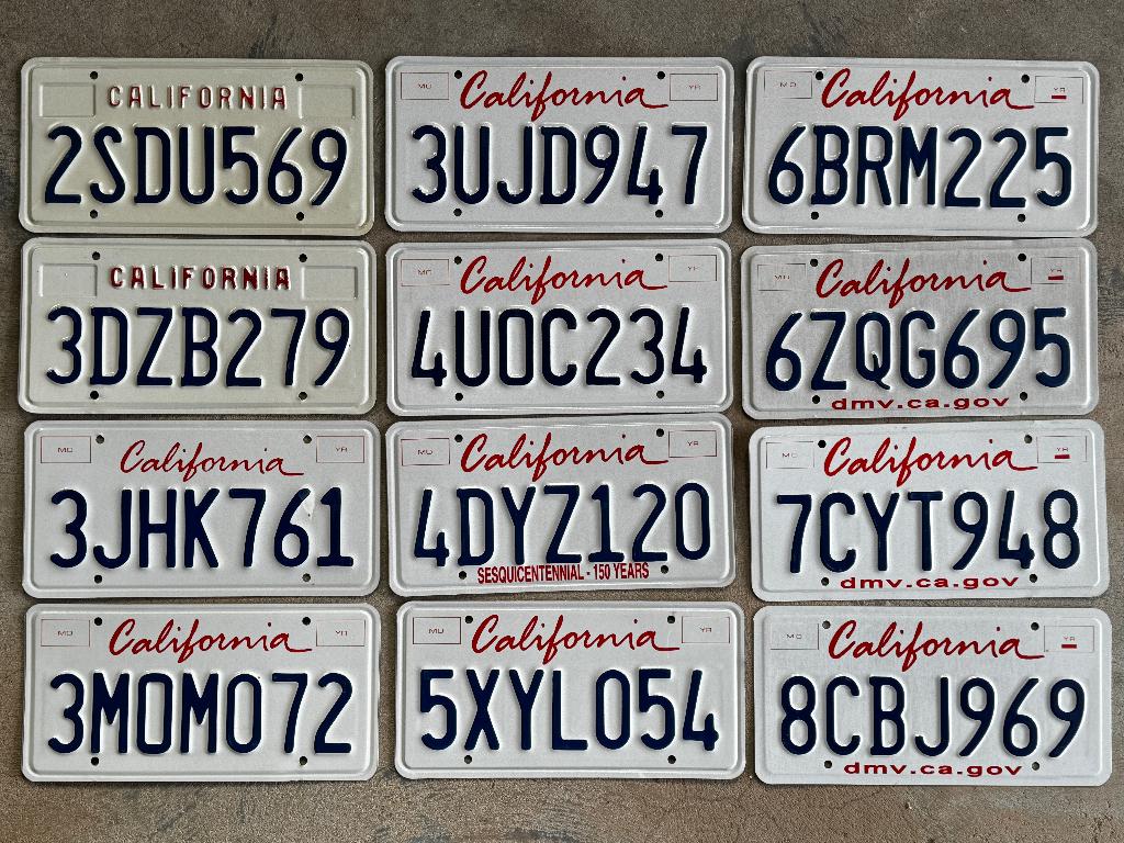 plaque d'immatriculation USA CALIFORNIA X 12 LOT ou au CHOIX, Collections, Enlèvement ou Envoi, Comme neuf, Voitures