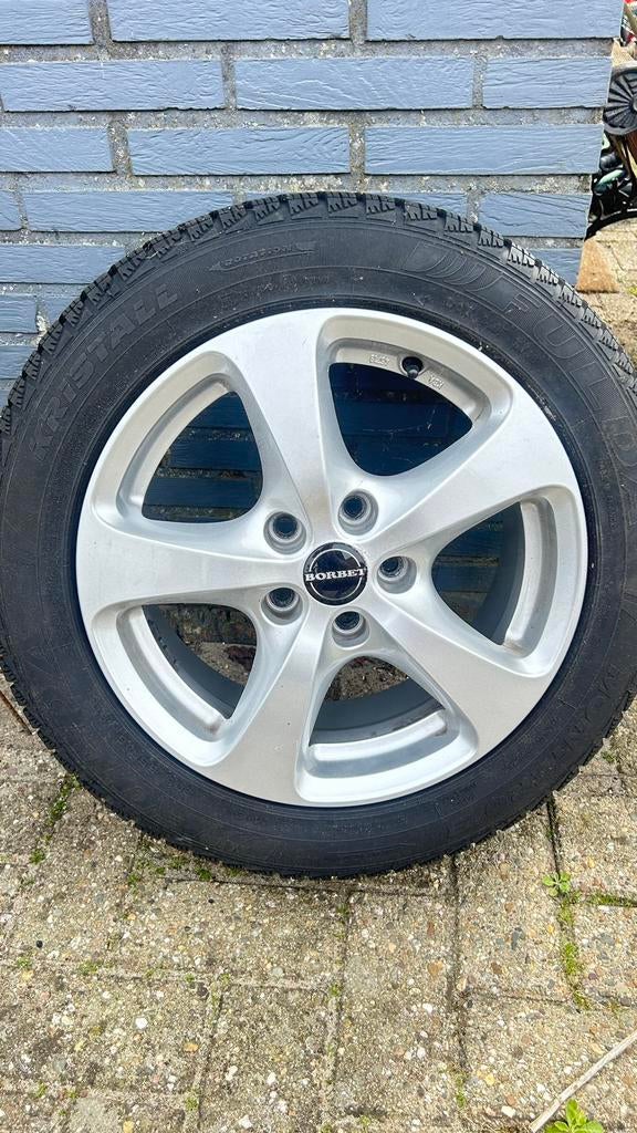 4 Borbet velgen met winterbanden – goede staat, Ophalen, Winterbanden, Velg(en)