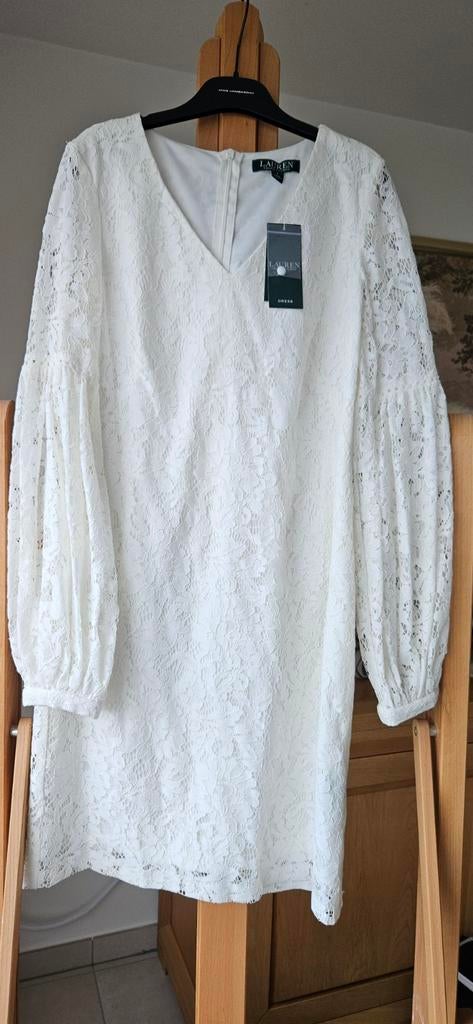 Robe en dentelle écrue, Ophalen, Wit, Nieuw, Cocktailjurk