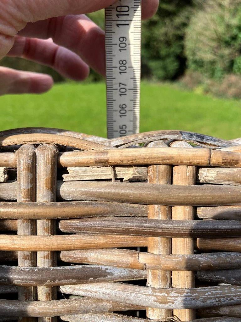 rotan barkruk - hoge stoel - 2 stuks, Maison & Meubles, Chaises, Utilisé, Deux, Bois, Osier ou Rotin, Gris, Enlèvement