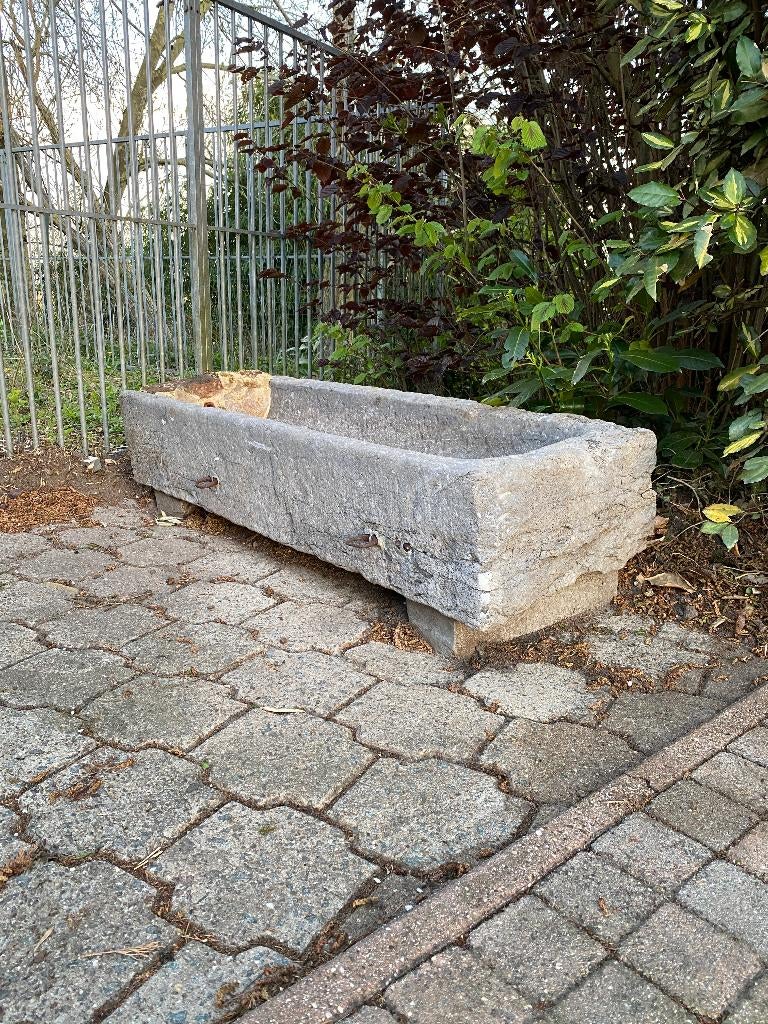 Bac pierre bleue, pierre de taille, abreuvoir, Jardin & Terrasse, Enlèvement, Pierre