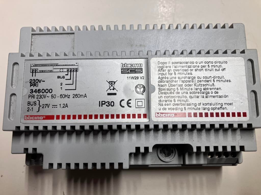 Bticino voeding 24V + bus voor Myhome, video, muziek, Ophalen of Verzenden, Zo goed als nieuw