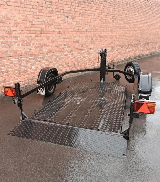 PGS aanhangwagen (moto, zitmaaier,…)- zakbare vloer!, Auto diversen, Aanhangers en Bagagewagens, Gebruikt, Ophalen