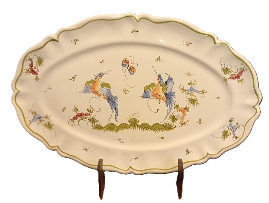 Ovale schotel, handbeschilderd., Ophalen of Verzenden