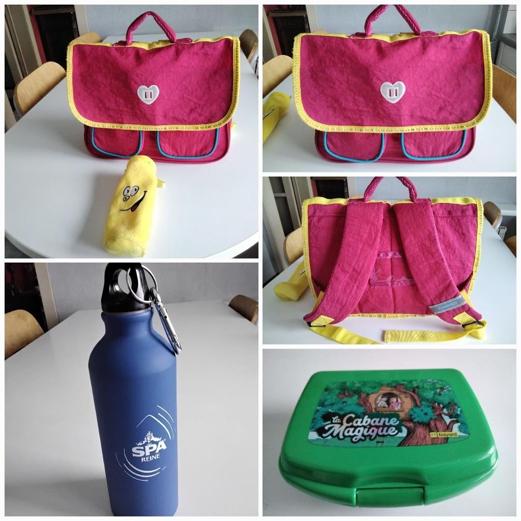 Malette enfants /fourre-tout /boîte collations/ gourde, Enlèvement ou Envoi, Comme neuf
