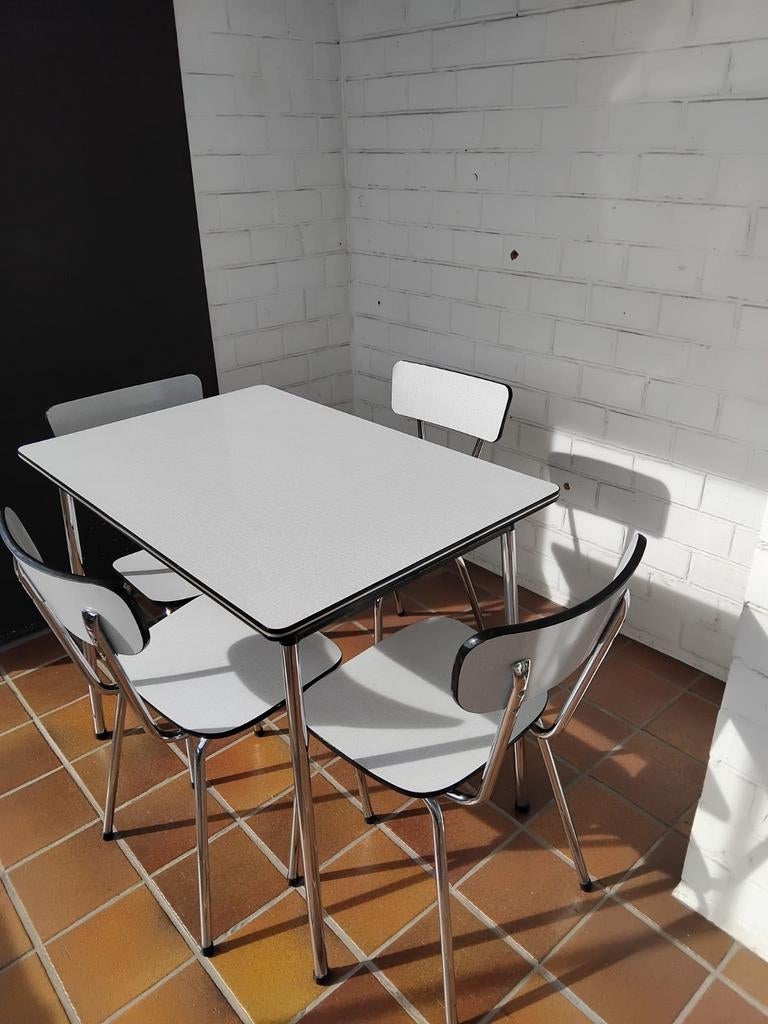 Retro Formica Tafel met 4 Stoelen (1968) – Perfecte Staat, Ophalen
