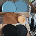 SET Pizza 33cm: bakschaal snijplank schotel mezzaluna spatel, Ophalen of Verzenden