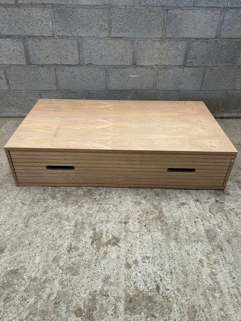 Grand meuble tiroir rangement table basse 70/125/28cm, Enlèvement