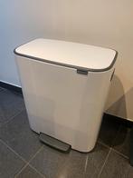 Brabantia Bo Pedal Bin 2x30 liter wit, À pédale, Comme neuf, Enlèvement, 50 à 75 cm