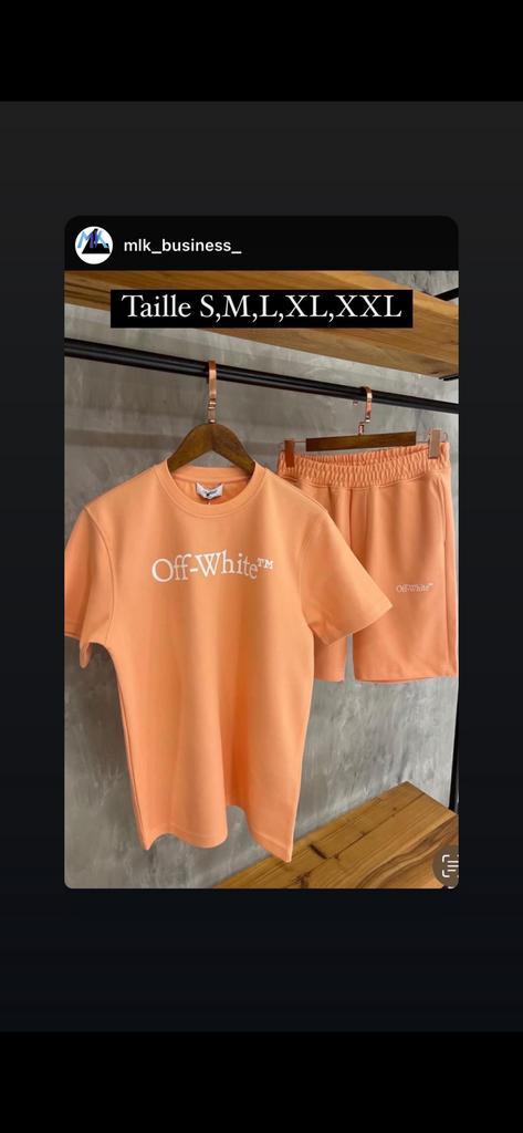 Set gebroken wit oranje/perzik S-XXL, Kleding | Heren, T-shirts, Zo goed als nieuw, Oranje, Ophalen of Verzenden