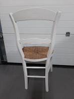 eiken stoel met rieten zitting,vintage, Comme neuf, Enlèvement, Osier ou Rotin, Blanc