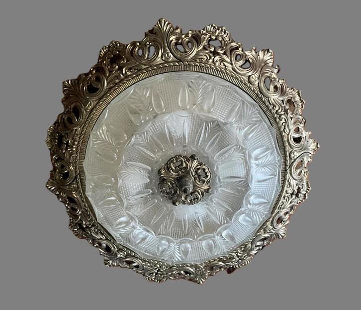 KINGSIZE mid-sixties Hollywood regency luster, Huis en Inrichting, Lampen | Kroonluchters, Zo goed als nieuw, Glas, Metaal, Ophalen