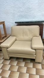 Canapé en cuir beige, Enlèvement, Comme neuf, Cuir