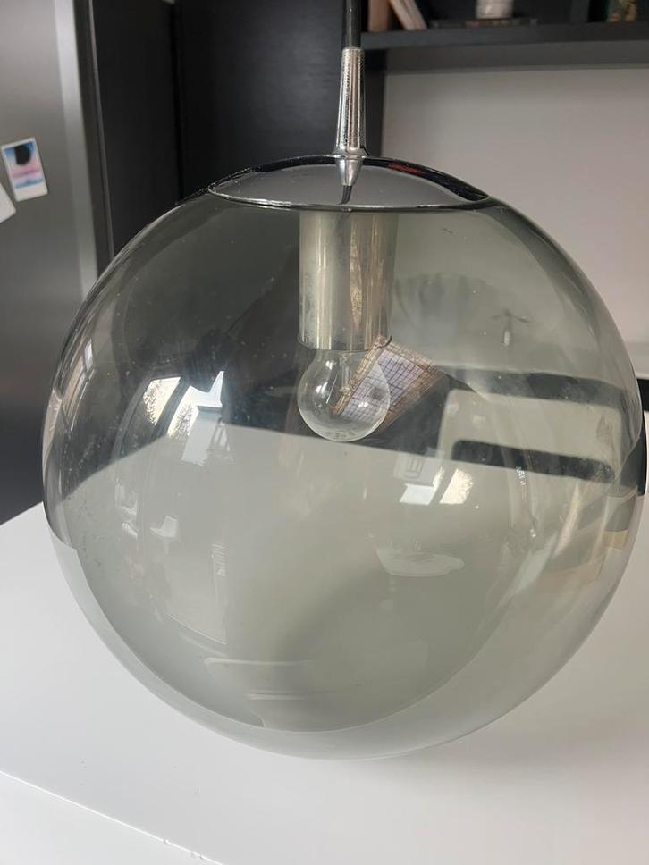 PEIL PUTZLER grande suspension vintage en verre fumé, Huis en Inrichting, Lampen | Hanglampen, Glas, Ophalen