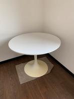 Witte ronde tafel, Huis en Inrichting, Tafels | Eettafels, Ophalen, Gebruikt, 100 tot 150 cm, 100 tot 150 cm