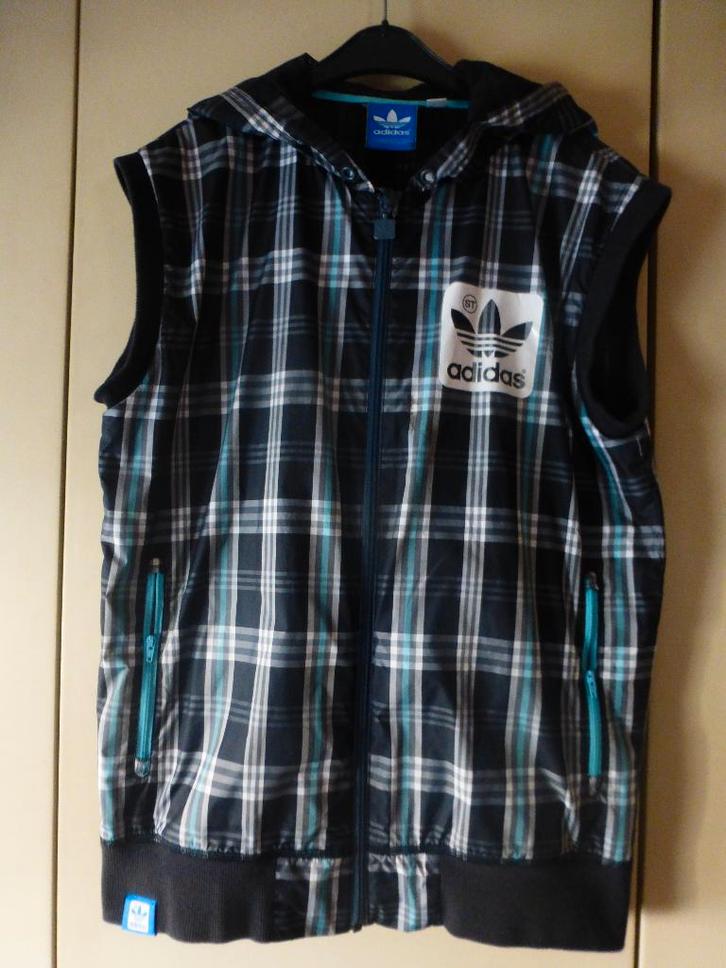 ADIDAS windjack zonder mouwen, met capuchon T: S, Kleding | Heren, Bodywarmers, Zo goed als nieuw, Ophalen of Verzenden