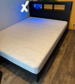 Tweepersoonsbed 160/200 met bijhorende kast goede staat, Ophalen, Gebruikt, Zwart, Tweepersoons