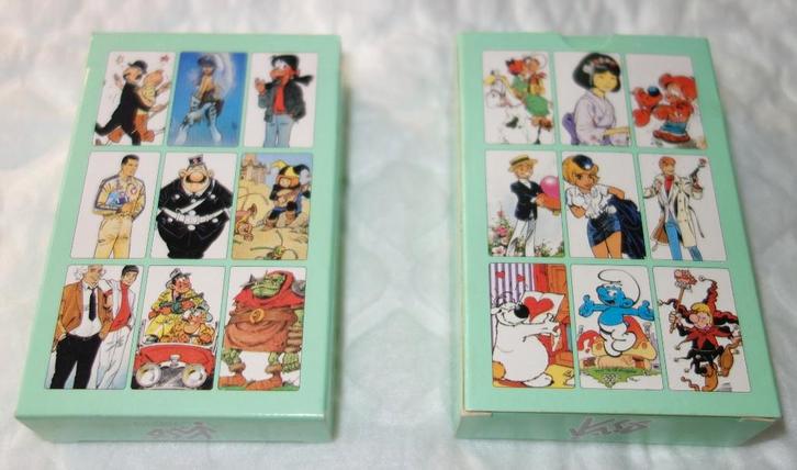 Boek speelkaarten stripfiguren., Verzamelen, Stripfiguren, Zo goed als nieuw, Boek of Spel, Overige figuren, Ophalen of Verzenden