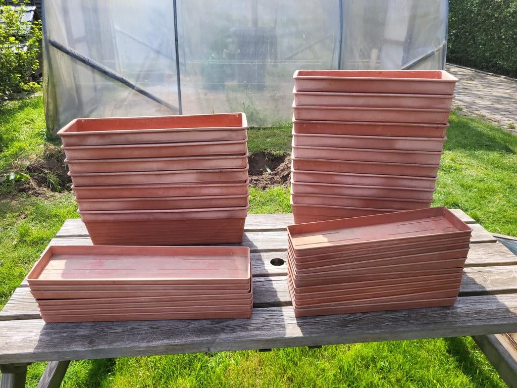 Bloembakken/kweekbakken met schaal in harde pvc, Tuin en Terras, Kassen, Ophalen