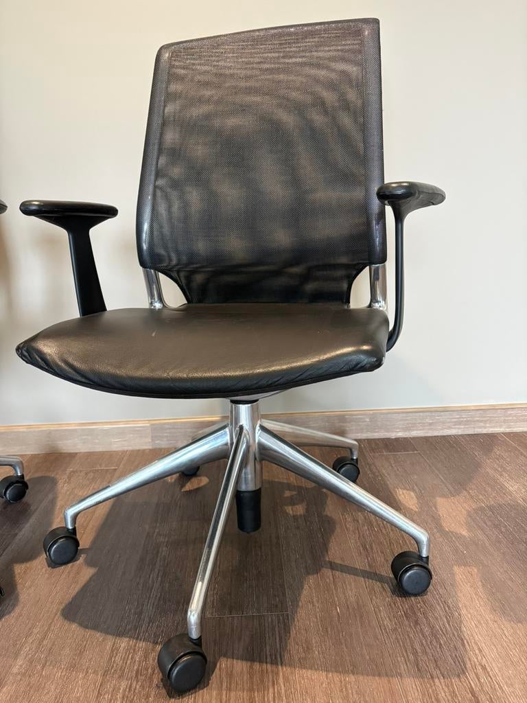 2 handige conferentiestoelen, Enlèvement, Utilisé, Noir, Chaise de bureau