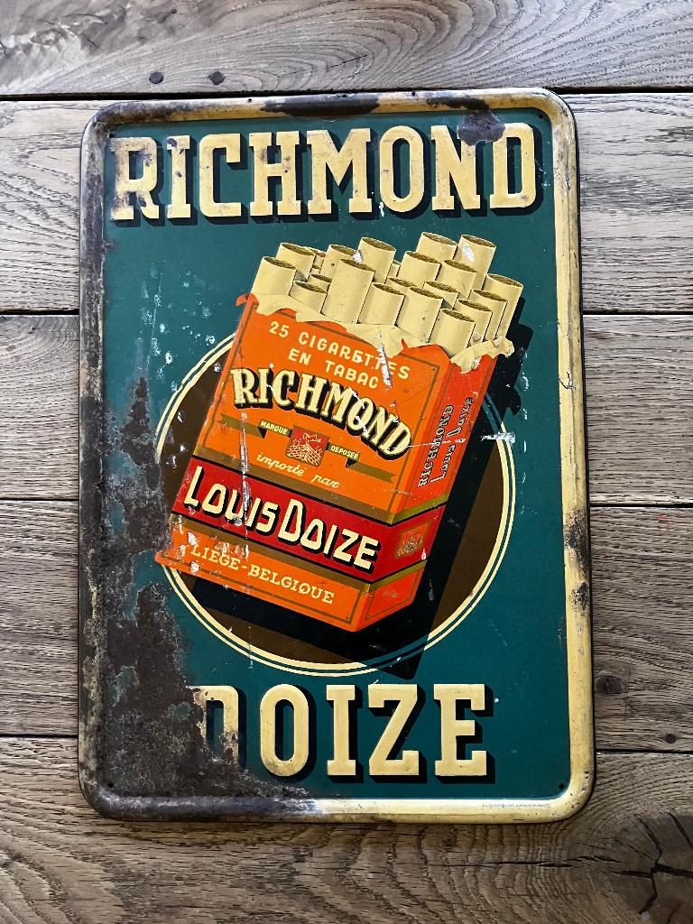 Cigarettes RICHMOND LOUIS DOIZE, Enlèvement ou Envoi, Utilisé, Panneau publicitaire