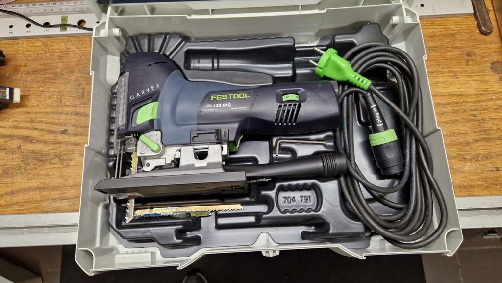 Festool decoupeerzaag PS420 + accessoireset, Ophalen of Verzenden, Decoupeerzaag