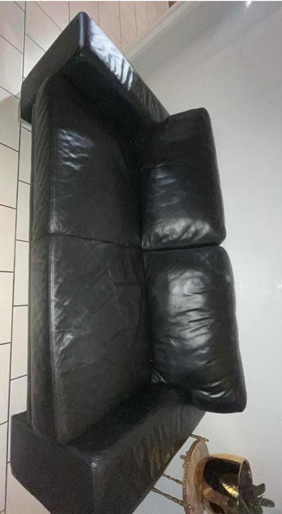 Canapé 2 place en cuir noir, Maison & Meubles, Canapés | Salons, Neuf, Banc droit, Deux personnes, 150 à 200 cm, 75 à 100 cm, Cuir