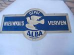 oud reklamebord "Alba, verven, nieuwkuis", nu 35 euro, Envoi, Utilisé, Panneau publicitaire
