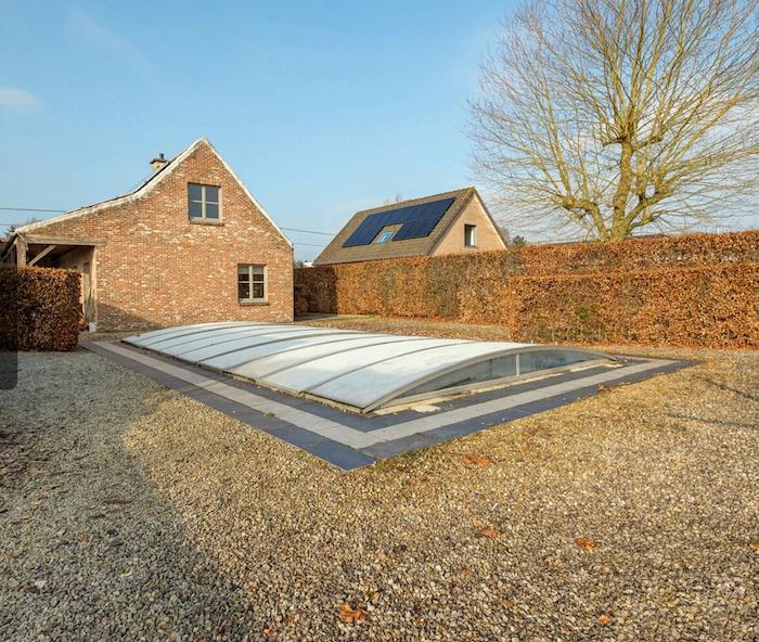 Zwembadoverkapping / afdak, Tuin en Terras, Zwembad-toebehoren, Gebruikt, Afdekzeil, Ophalen