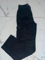 Pantalon cargo Bershka, noir, jambe large, taille [S/36], Enlèvement ou Envoi, Porté, Taille 36 (S), Noir