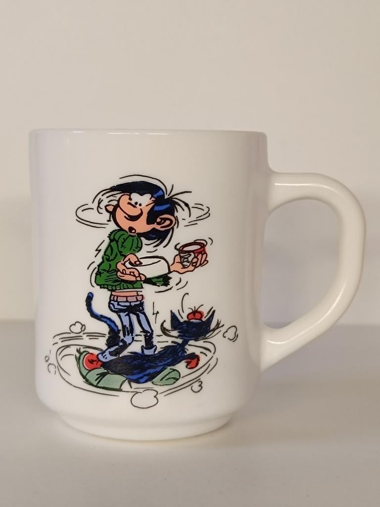 Gaston Lagaffe Guust Flater Arcopal 1984 vintage mok, Ophalen of Verzenden