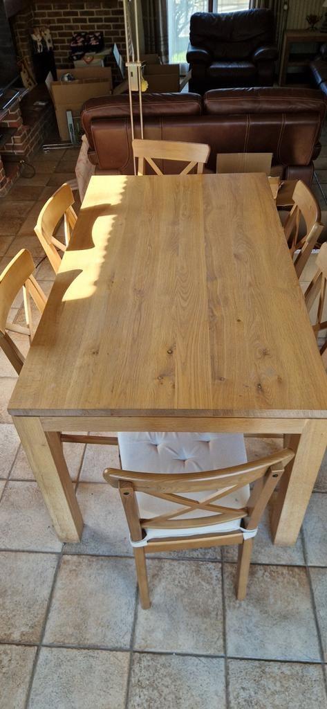 Table de salle à manger et 6 chaises, Maison & Meubles, Enlèvement, Comme neuf, 6 à 8 chaises