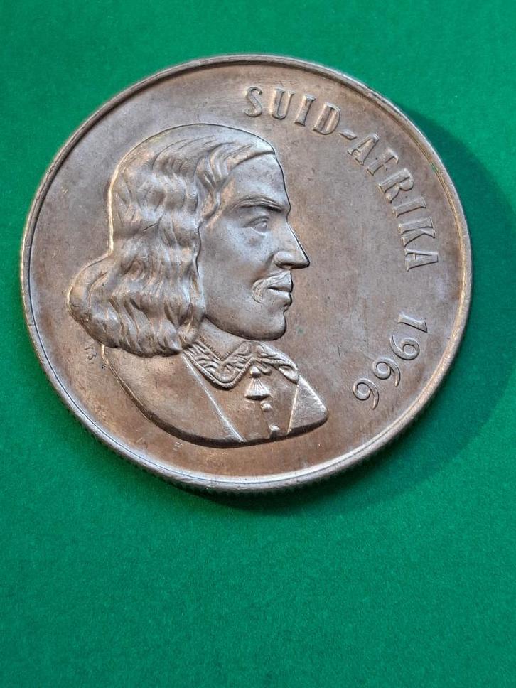 1966 Zuid Afrika 1 rand in zilver afrikaans met springbok, Postzegels en Munten, Munten | Afrika, Losse munt, Zuid-Afrika, Zilver