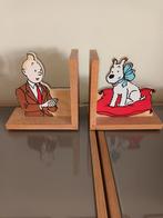 Tintin serre-livres en bois vilac, Tintin, Enlèvement, Utilisé, Statue ou Figurine