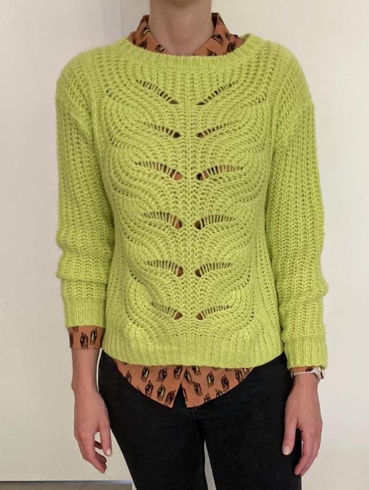 Fluo gele gebreide Trui van CKS (Maat S), Kleding | Dames, Truien en Vesten, Zo goed als nieuw, Maat 36 (S), Geel, Ophalen of Verzenden
