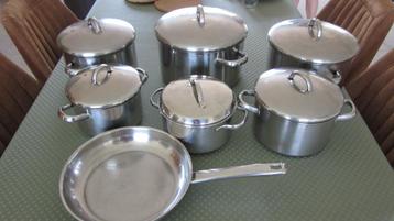Set kookpotten en braadpan, Enlèvement, Utilisé, Inox