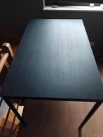 Tafel H75, B66, L110, structuur houtnerf donker bruin. In pe, Ophalen
