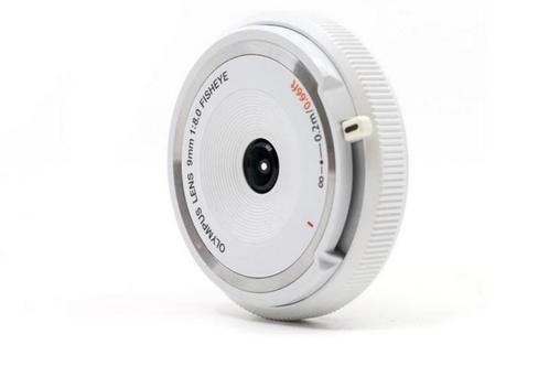 Olympus BCL-0980 White Fisheye Body Cap Lens 9mm f/8.0 1:8.0, Audio, Tv en Foto, Foto | Lenzen en Objectieven, Zo goed als nieuw