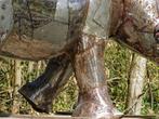 Neushoorn ''Rino'' XXL - 130 x 210 cm - Handgemaakt en Uniek, Tuin en Terras, Tuinbeelden, Ophalen of Verzenden, Metaal, Dierenbeeld