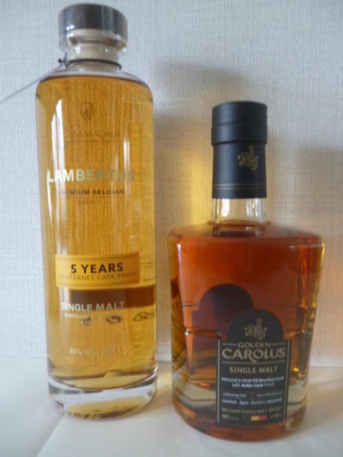 Whisky - Gouden Carolus 50cl + Lambertus 70cl (Belgisch), Verzamelen, Wijnen, Nieuw, Vol, Ophalen of Verzenden