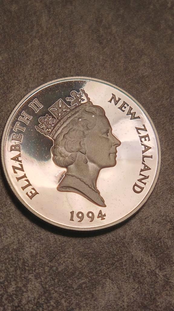 New Zeeland,5 Dollars 1994,Proof UNCzilver 0.925% large munt, Postzegels en Munten, Munten | Oceanië, Losse munt, Zilver, Ophalen of Verzenden